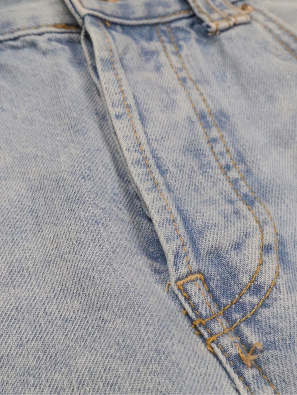 We The Free Denim Bermuda Shorts 27 Light Wash High Rise Raw Hem Longline - Picture 4 of 9